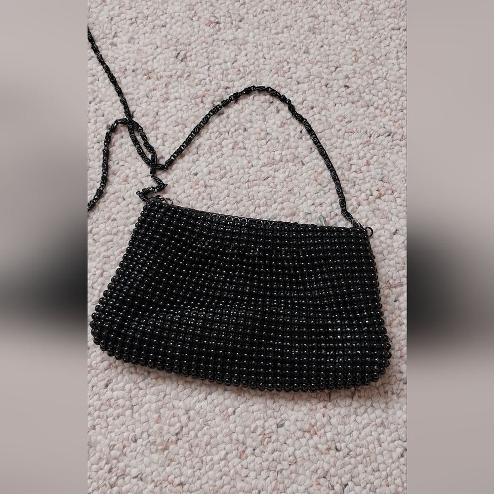 Elegant Black Beaded Small Purse